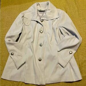 NWOT George SIMONTON SAYS GORGEOUS HERRINGBONE JACKET w/SILVER BUTTONS GRAY M